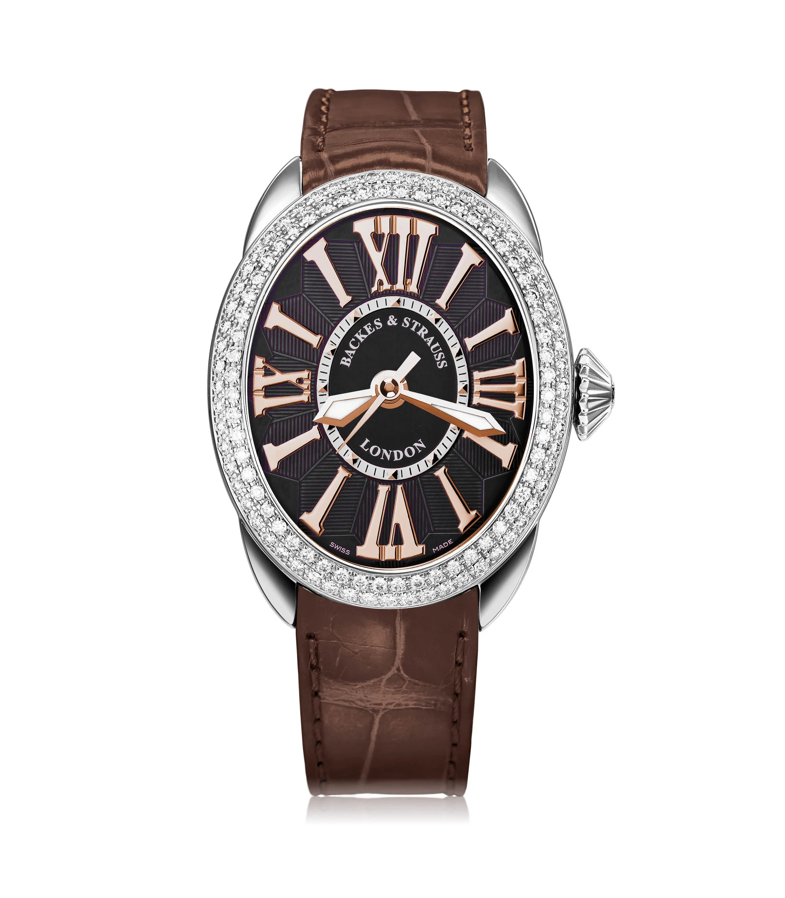 Regent 3238 SP SS Diamond Watch – 2-Row Ideal Cut Diamonds